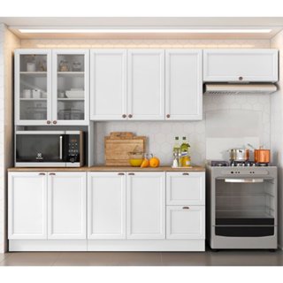 Cozinha Completa 4 Peças 10 Portas 2 Gavetas 1 Nicho para Forno Unna Yescasa Branco em Oferta na Shopee