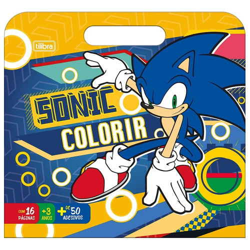 Livro Colorir Maleta Com Adesivos Sonic - Tilibra