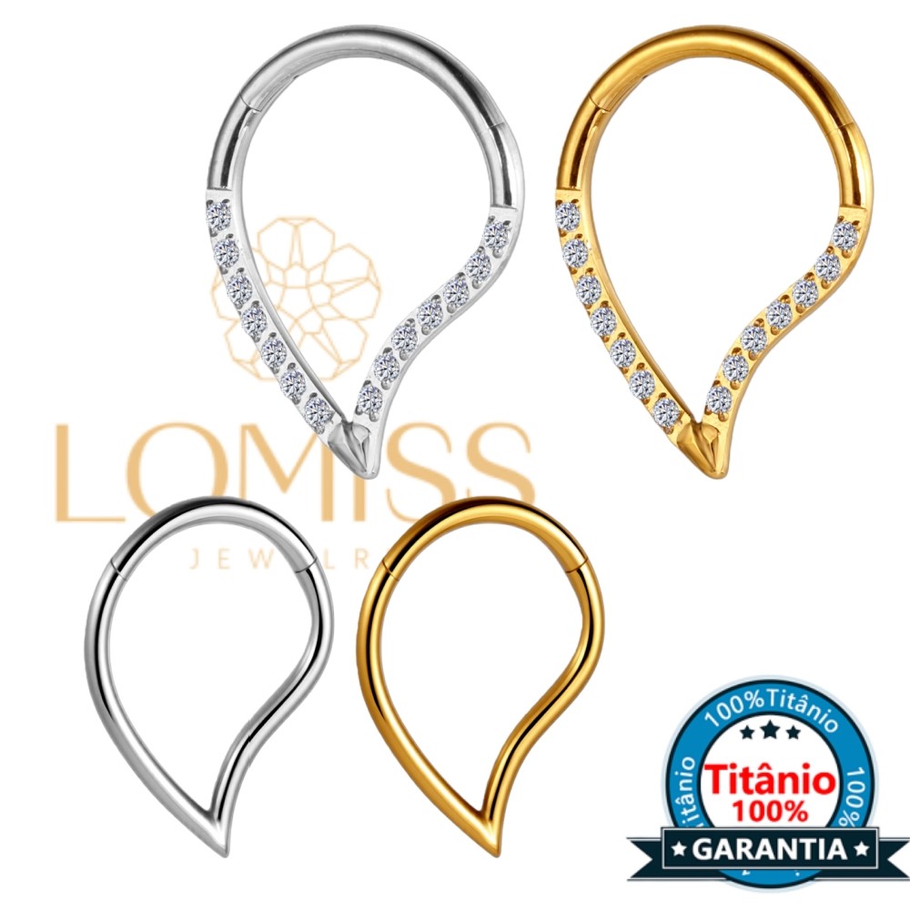 Piercing Argola Gota Titânio Segmento Articulado Liso Nariz Septo Conch Helix Daith Orelha em Oferta na Shopee