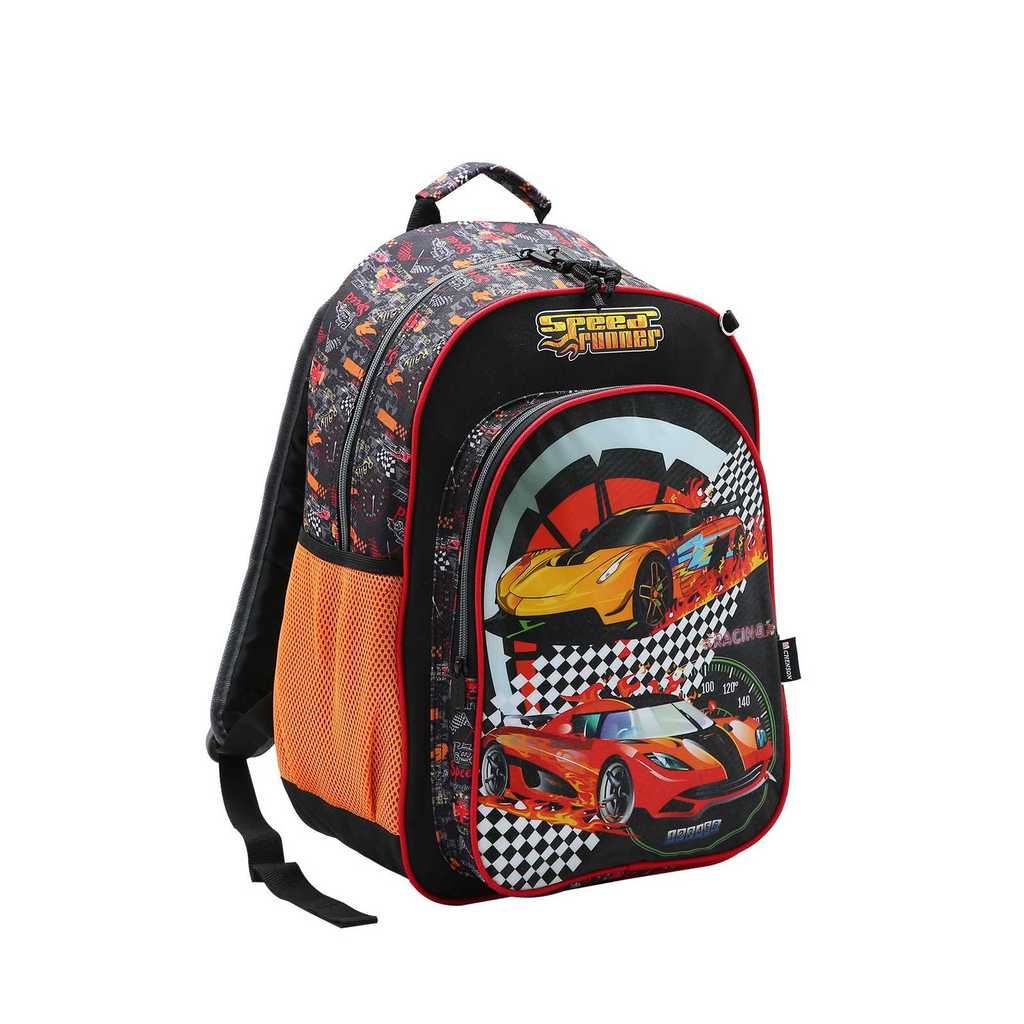 Mochila Escolar Menino Estampa Carros de Corrida 8734370