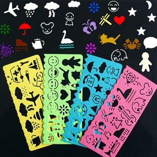 4 Peças/Conjunto Multifuncional de Régua para Desenho para Papelaria/Pintura/Arte Infantil em Oferta na Shopee