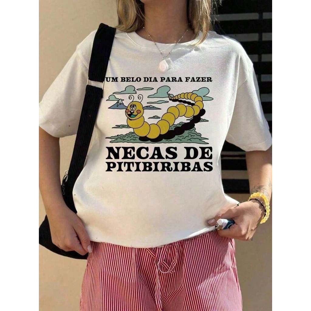 Camiseta Necas de Pitibiribas Camisa 100% Algodão Babylook Feminina Blusão Tecido Confortavel em Oferta na Shopee