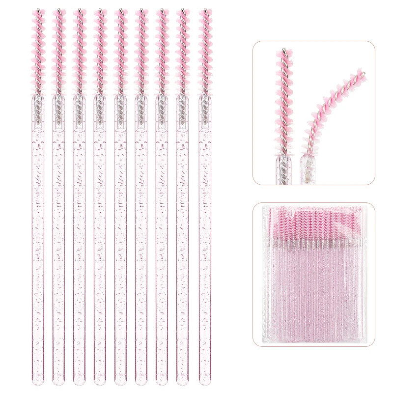 50 Pçs Escova De Maquiagem Descartável Cílios Microbrush Rímel Varinhas Cosméticos Aplicador Sobrancelha Micro Lash Exte