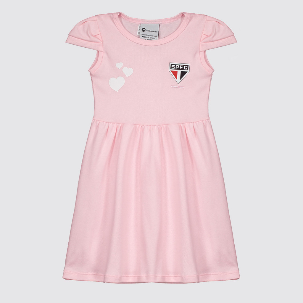 Vestido São Paulo Infantil Rosa em Oferta na Shopee