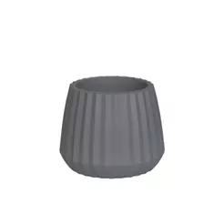Vaso Cachepot Wave 19cm Cinza