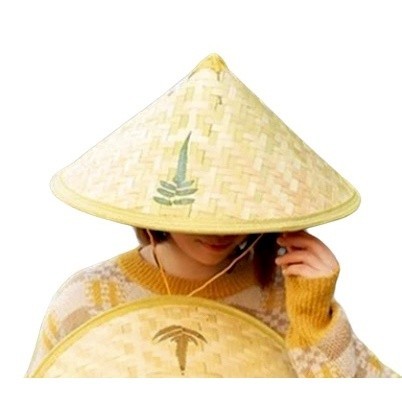 Chapéu sombreiro de bambu camponês chinês oriental vietnamita