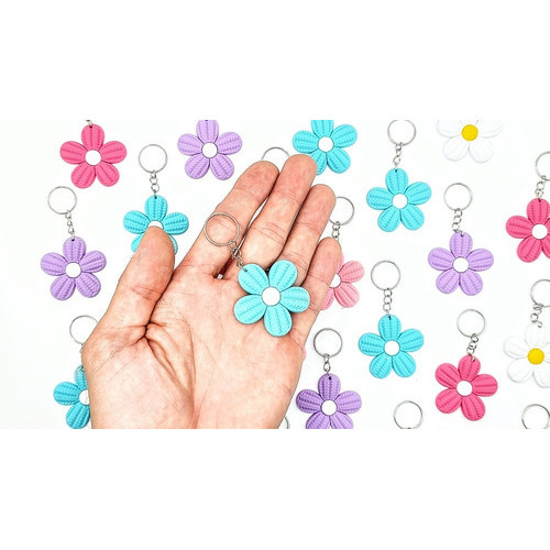 Chaveiro De Flor Colorida 10un Grande Rosa Branca Azul Roxo novidade