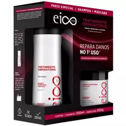 Kit Eico Shampoo 300ml Máscara Tratamento Reconstrução 300ml Tratamento Obrigatório
