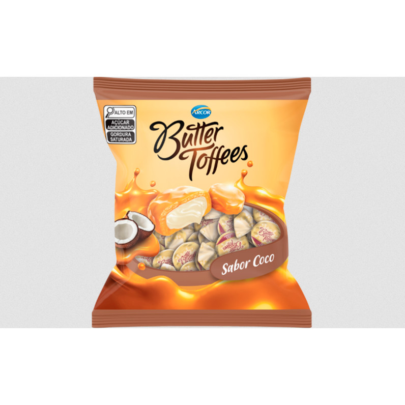 Detalhes do Bala Butter Toffes Coco Arcor 90g