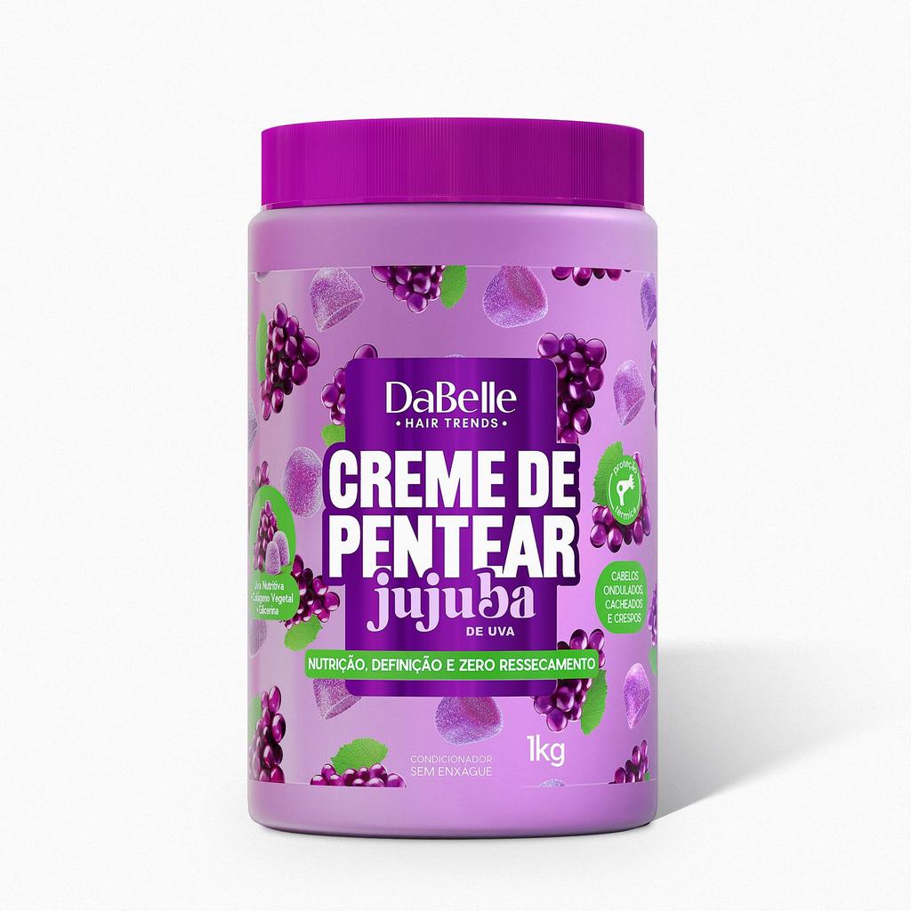 Creme de pentear Jujuba de uva Dabelle Hair 1kg em Oferta na Shopee