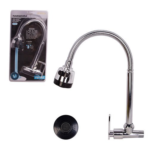 Torneira Gourmet Parede Cozinha Inox Resistente Ducha Flexivel Design Moderno