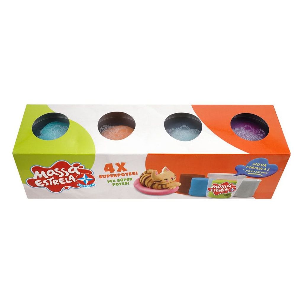 Massinha de Modelar - 4 Super Potes - Brinquedos Estrela em Oferta na Shopee