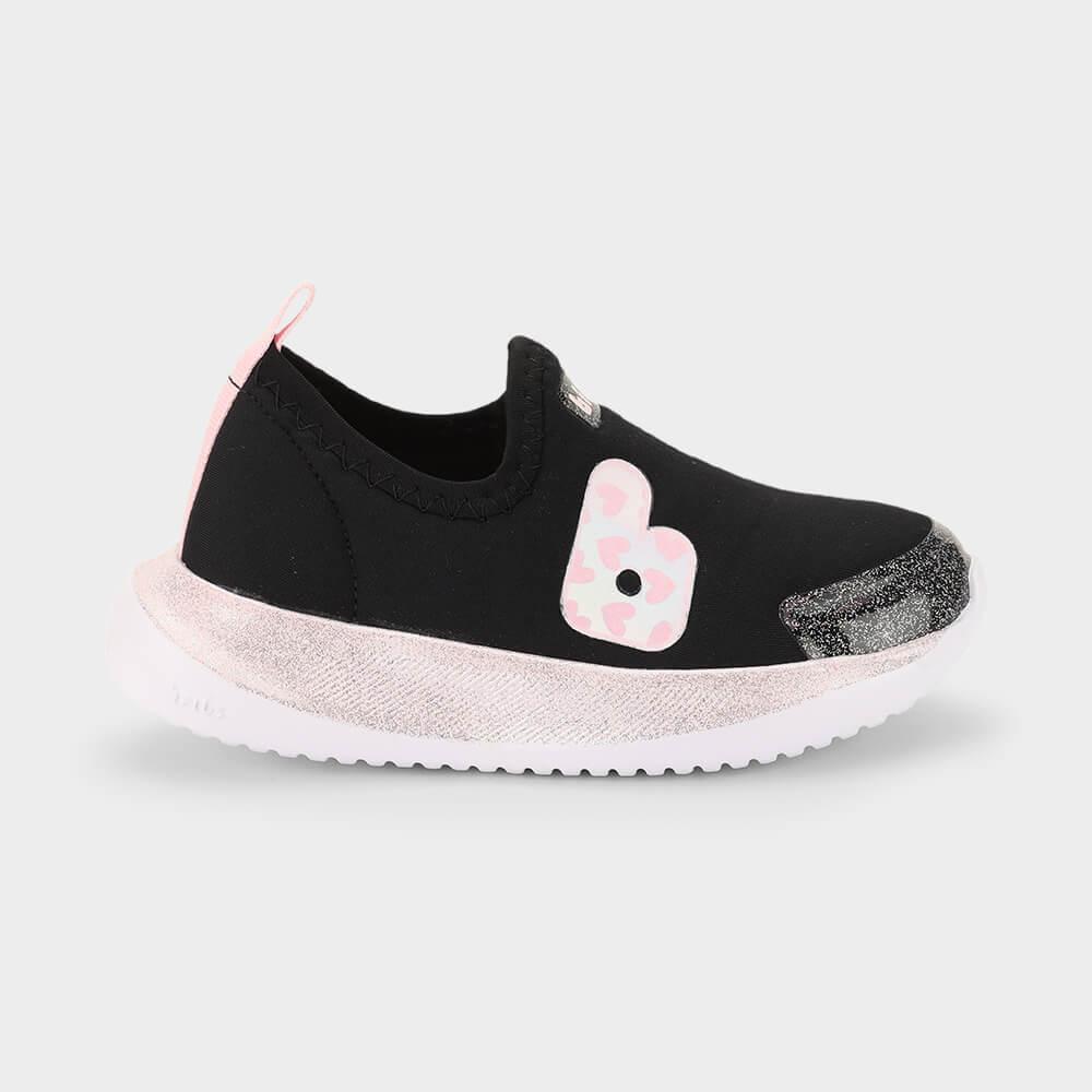 Tênis Infantil Bibi Flash Preto com Rosa 1232295