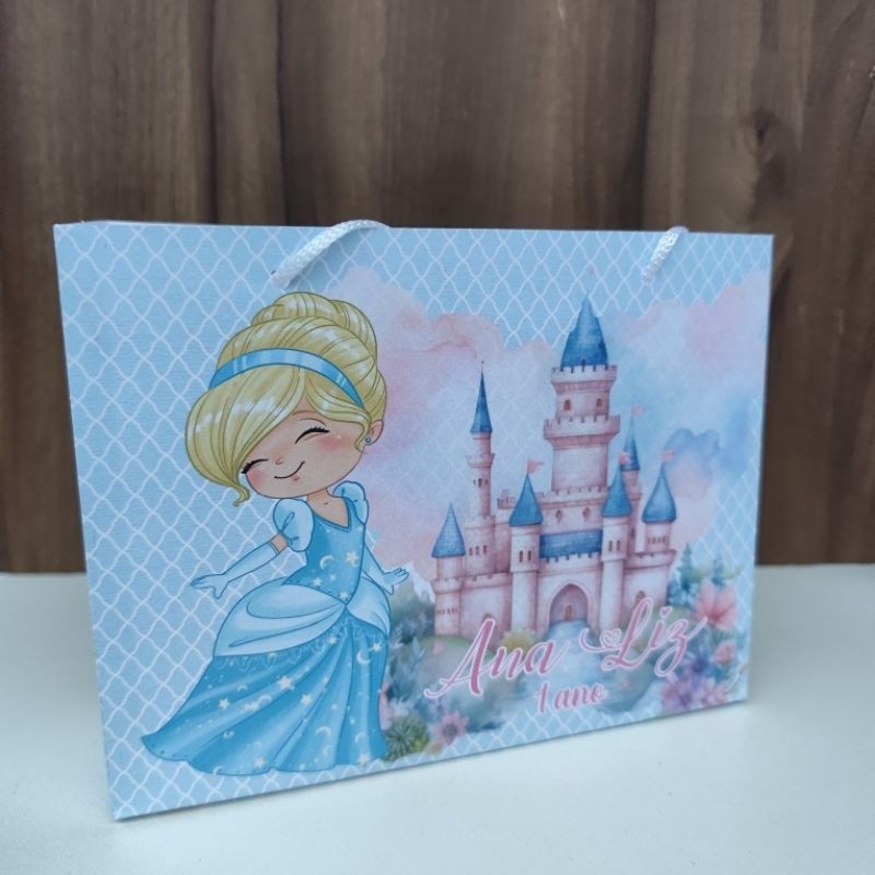 Sacolinha Personalizada Cinderela Cute - Pegue e Monte