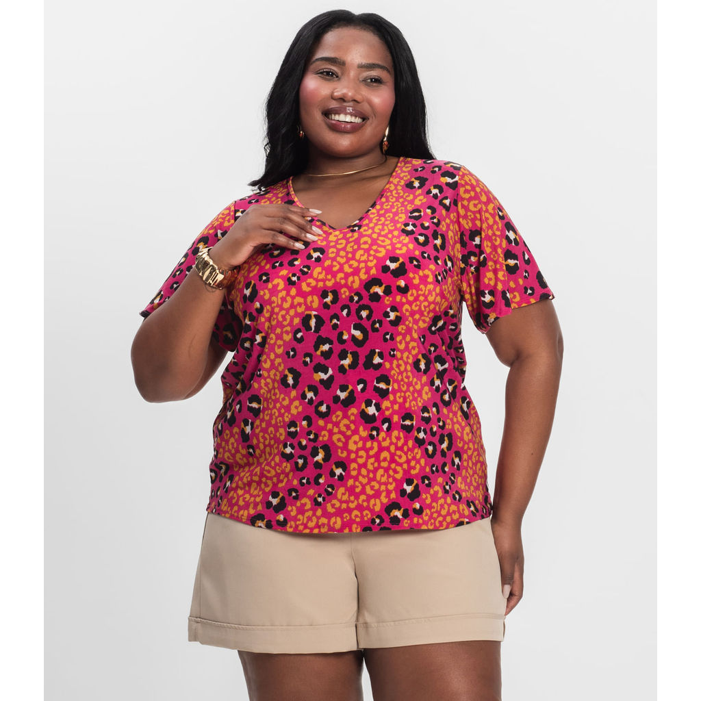 Blusa Feminina Plus Size Infinita Cor Rosa