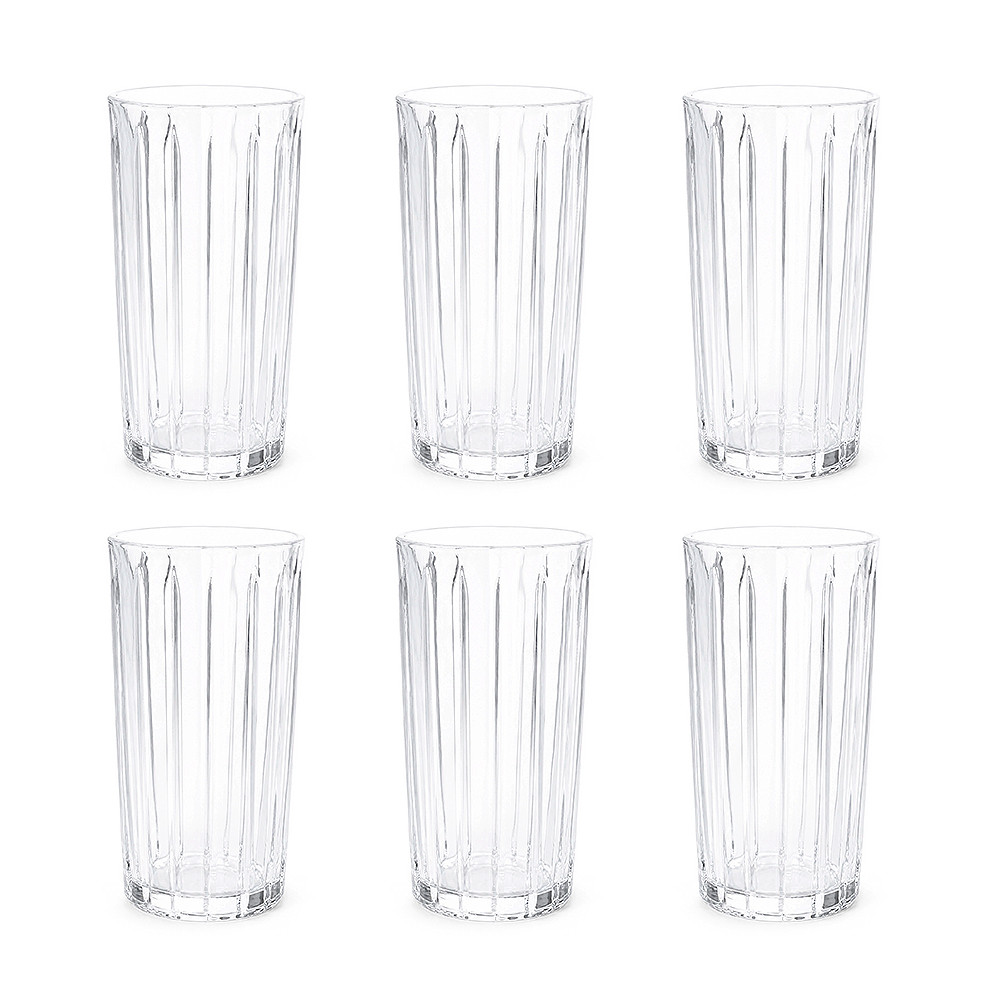 Jogo de Copos de Vidro Transparente Rosewood Long Drink 370ml 6 peças - Vista Home