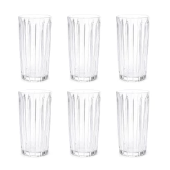 Jogo de Copos de Vidro Transparente Rosewood Long Drink 370ml 6 peças - Vista Home