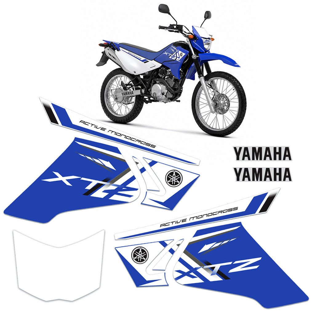 Kit Adesivos para Yamaha Xtz 125 2014/2016 Moto Azul Lateral