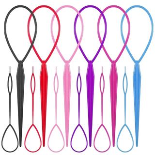 Conjunto de 12 Ferramentas para Cabelo, Ferramentas para Rabo de Cavalo, Ferramentas para Tranças Francesas Grandes e Pe