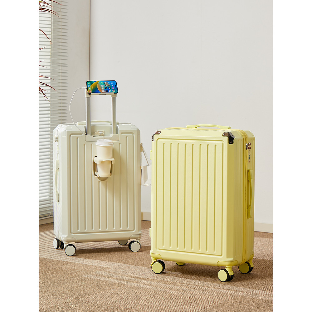 Bagagem feminina 2026 novo estilo pequeno 67cm trole caso embarque 80cm multifuncional viagem senha bagagem de couro mas