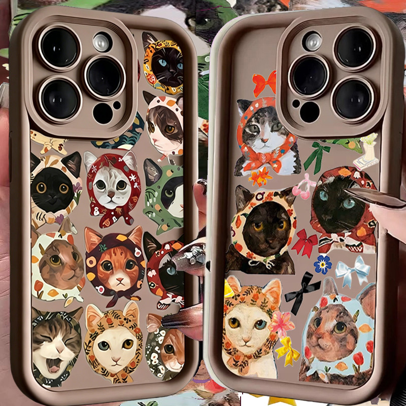 Capa De Gato De Pano Colorido Para Samsung Galaxy A56 A17 A15 A16 A36 A26 A55 A54 A35 A36 A53 A34 A23 5G Desenho Animado