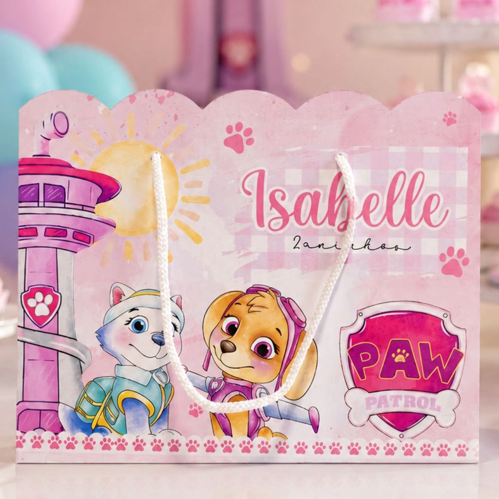 Sacolinhas Personalizadas Patrulha Canina Skye Everest Aquarela  Lembracinhas de Festa PEGUE E MONTE