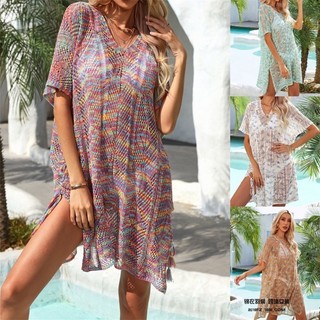 Biquíni Vestido De Natação Malha Praia Saída Maiô Tops De Verão
