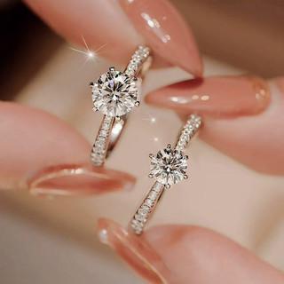 alianca de ouro alianca de casamento alianca de noivado Anel de diamante Moissanite de um quilate feminino 50 pontos our