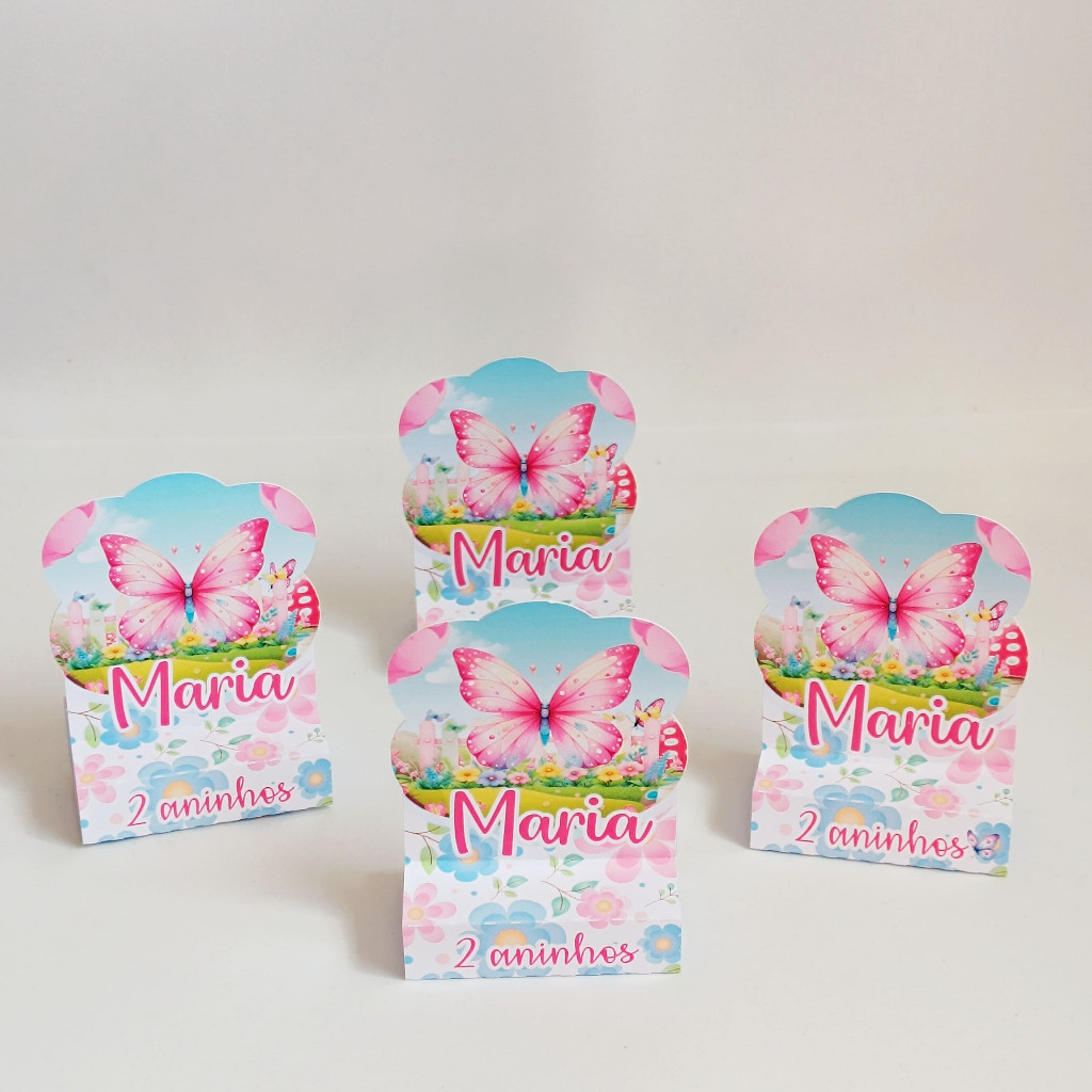 20 Porta Bis Personalizado Borboletas | Lembrancinha Festa Infantil Aniversário