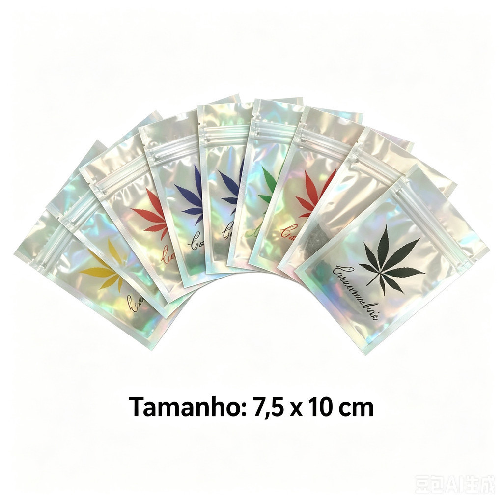 100 Sacos Ziplock De Folha De Alumínio Impressos A Laser Coloridos 7.510cm 913cm Bolsas De Armazenamento Reutilizáveis P