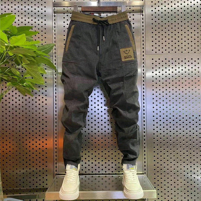 Primavera verão veludo calças casuais masculinas na moda All-Match Leggings calças esportivas mais veludo pés pequenos c