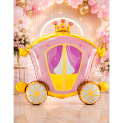 Balão Metalizado Carruagem Princesa 50x54cm Festa Infantil Aniversário