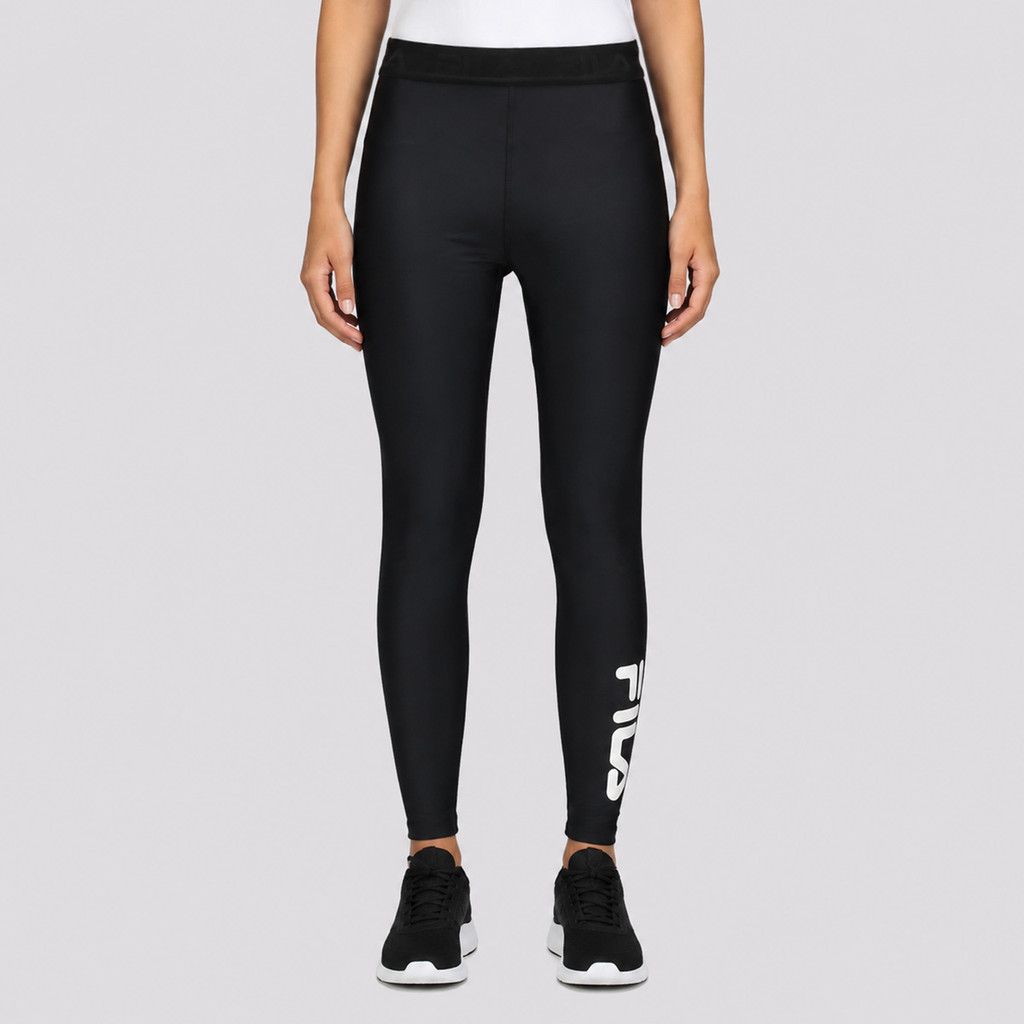 Calça Legging Fila Train Elastic VI Feminina Preta e Branca