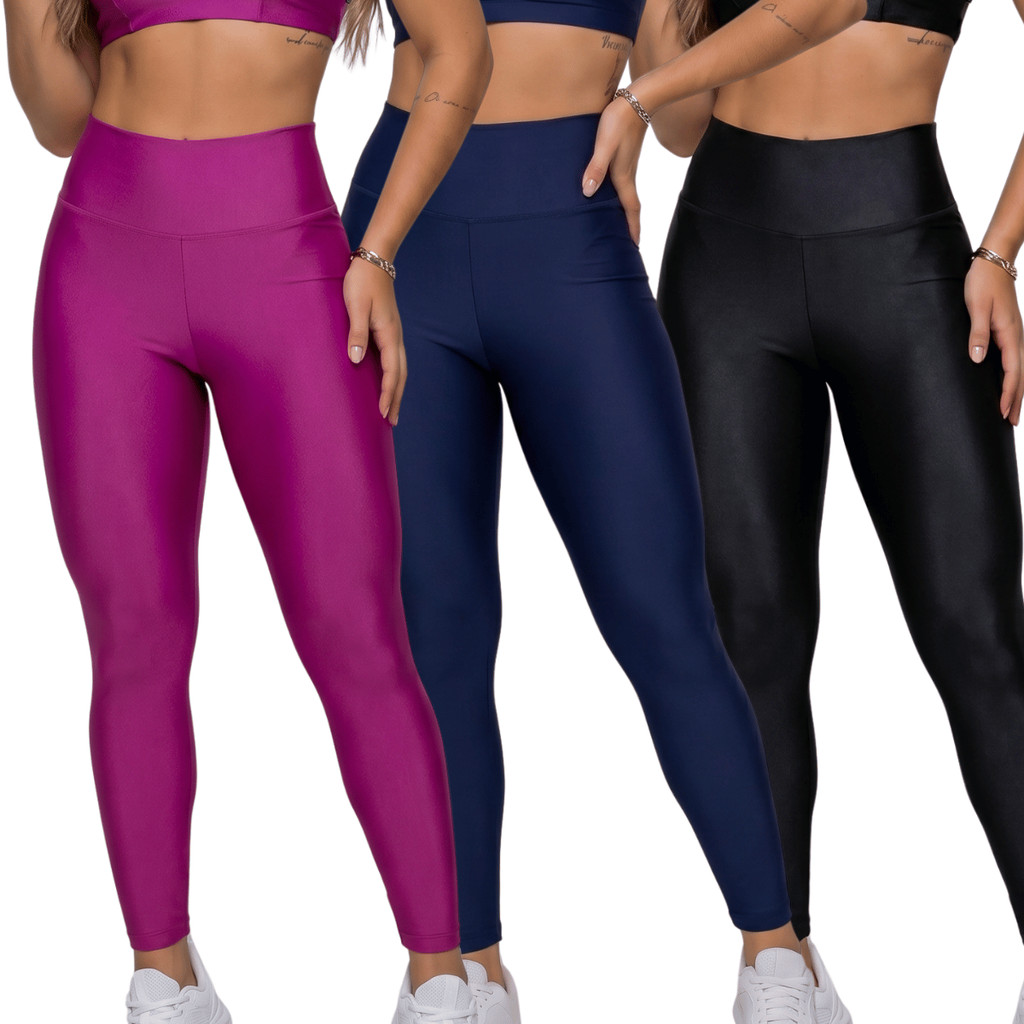 Legging Academia Feminina Calça Fitness Cintura Alta Suplex Zero Transparência Costura Reforçada Premium  4.