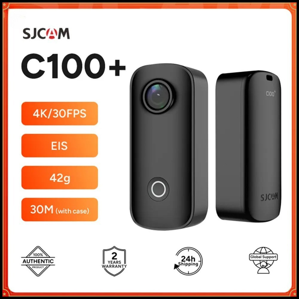 SJCAM C100 Plus Câmera De Ação 4K 30M À Prova D'água 2.4G WiFi action Sport EIS Capacete De Bicicleta Motocicletas