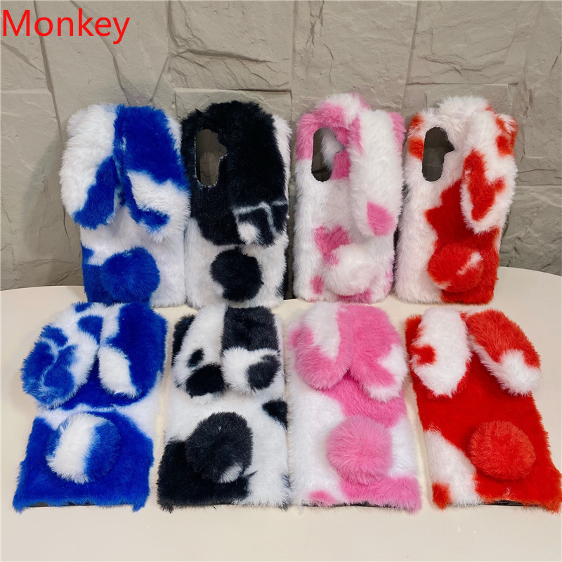 Vacas Cores Gradientes Fluff Coelho Casos Para Samsung S26 S25 FE S24 S23 A07 A17 A27 A37 A57 A06 A16 A26 A36 A56 Pelúci