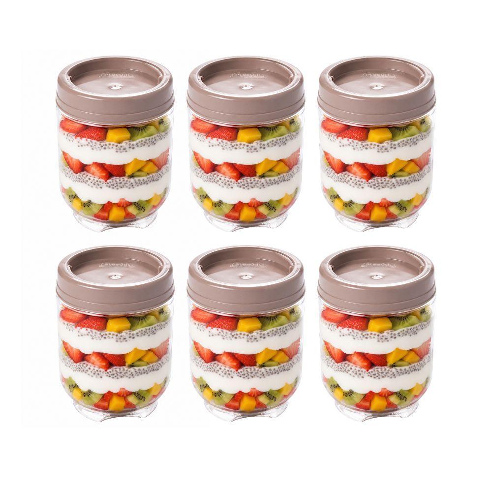 Kit 6 Mini Organizadores Redondo Semanal Saudável Fitness Salada Fruta Lanche Marmita Iogurte Plasútil
