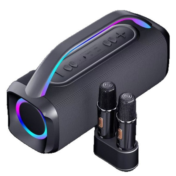 BOOMBOX993K Áudio externo k Song Speaker Subwoofer com Base de carregamento de áudio portátil com microfone duplo