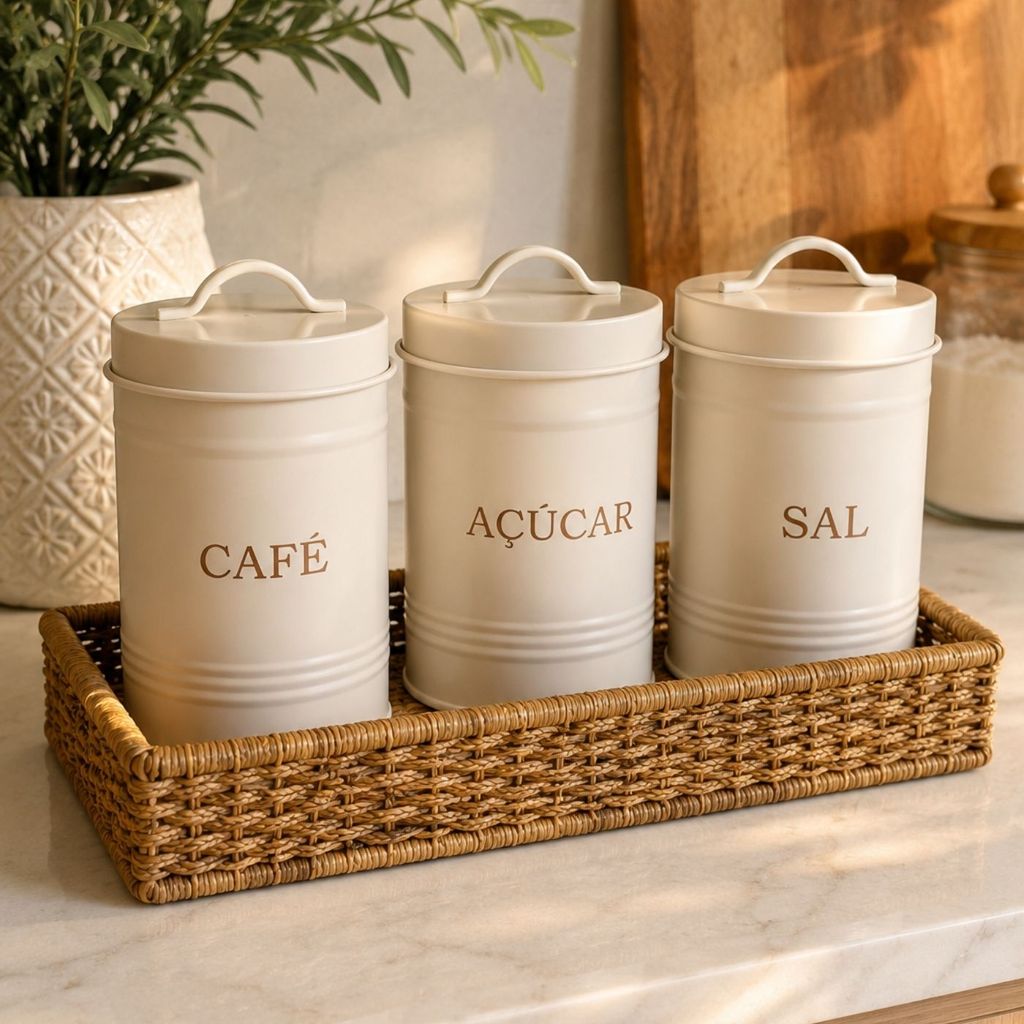 Lata para Alimentos em Aço Galvanizado Retro 1,35L
