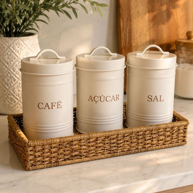 Lata para Alimentos em Aço Galvanizado Retro 1,35L