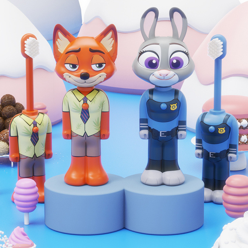 Escova de Dentes Retrátil Infantil Judy Nick Zootopia 2026, Essencial para Viagens — imagem 2 de 2
