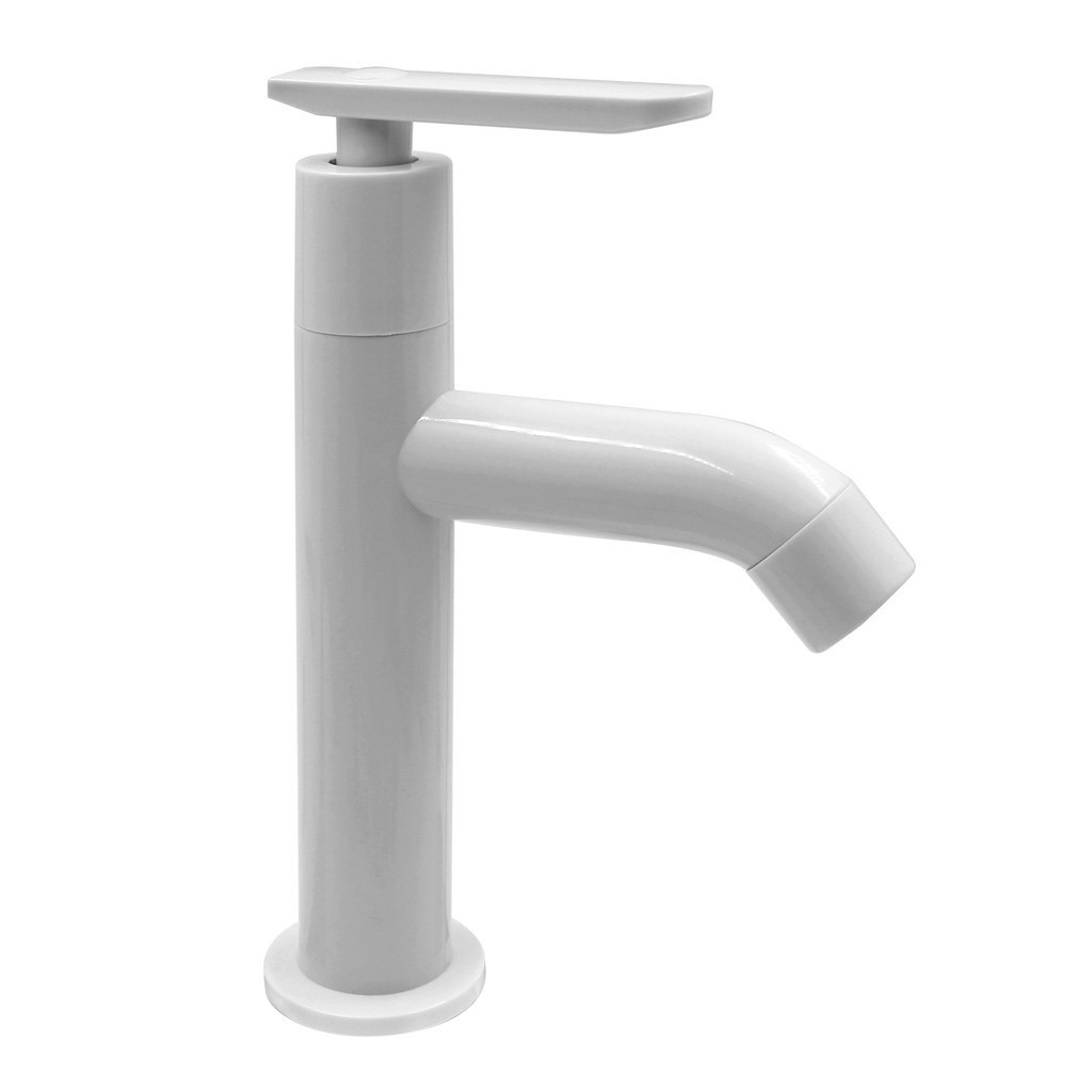 Torneira Lavatório Alta Pratica Abs Branco Slim Mesa 1/4 V Pia Lavatorio Moderno