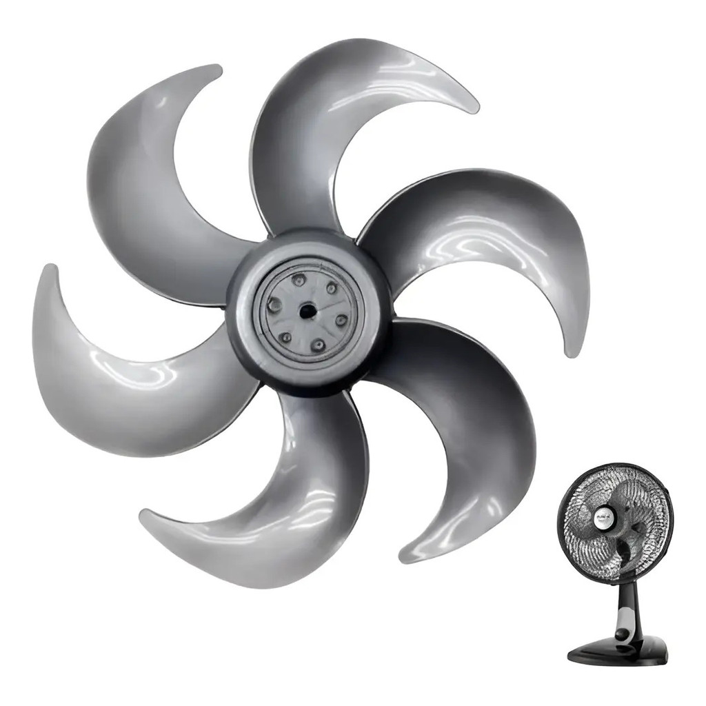 Hélice Do Ventilador Mondial 30cm 6 Pás Prata Original Vt-31 Prata