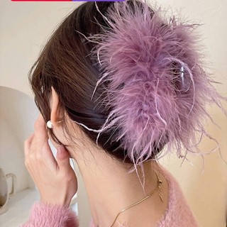 Presilha de cabelo com plumas para a parte de trás da cabeça, elegante presilha de cabelo estilo fada para saídas, acess