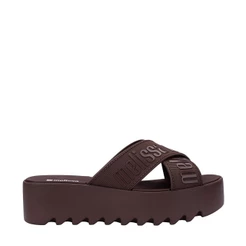 Melissa M Lover Cross Strap Platform Bronze Marrom