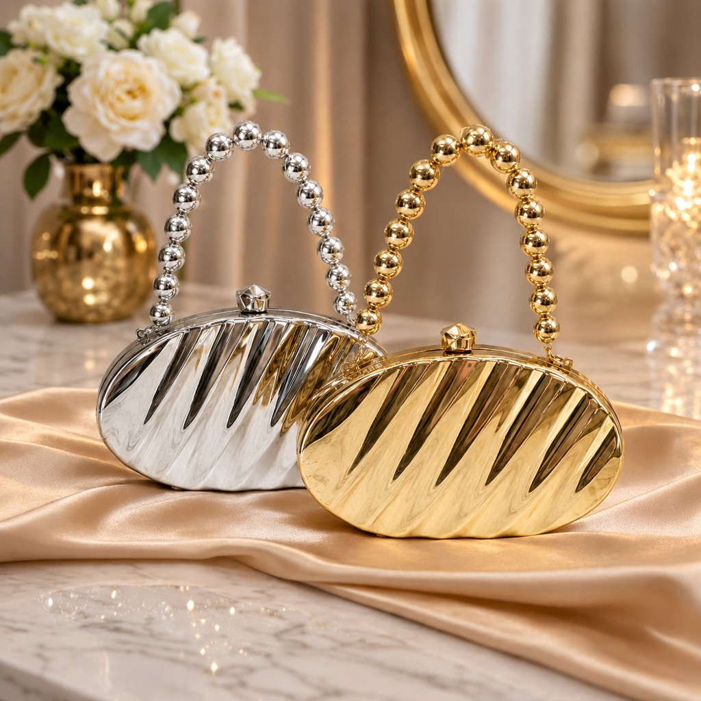 Bolsa Clutch Carteira Feminina Festa Luxo Metalizada Espelhada Dourada Prata Alça de Mão Casamento Formatura Festa