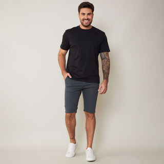 Bermuda Masculina Chino Sarja Chumbo Murano