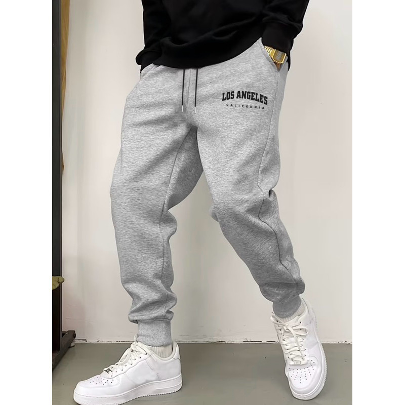 Calça Moletom Unisex Jogger Estampada Los Angeles Algodão Flanelada Masculina Feminina Adulto Confortável Estilosa