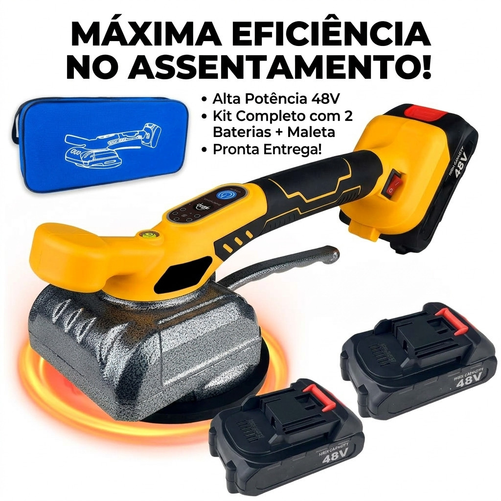 Assentador Piso Porcelanato Profissional Bateria 48V Com Maleta