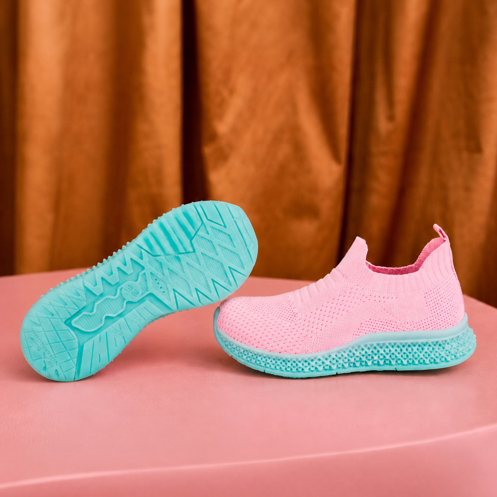 Tênis Infantil Menina Kidy Illusion Tec Rosa Slip On Calce Fácil Confortável Lev